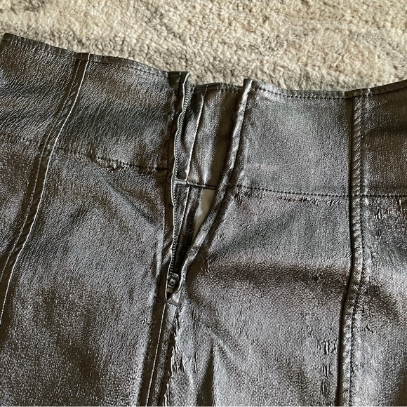 Free People Holding Onto A Dream Metallic Silver Coated Mini Skirt - Picture 6 of 13